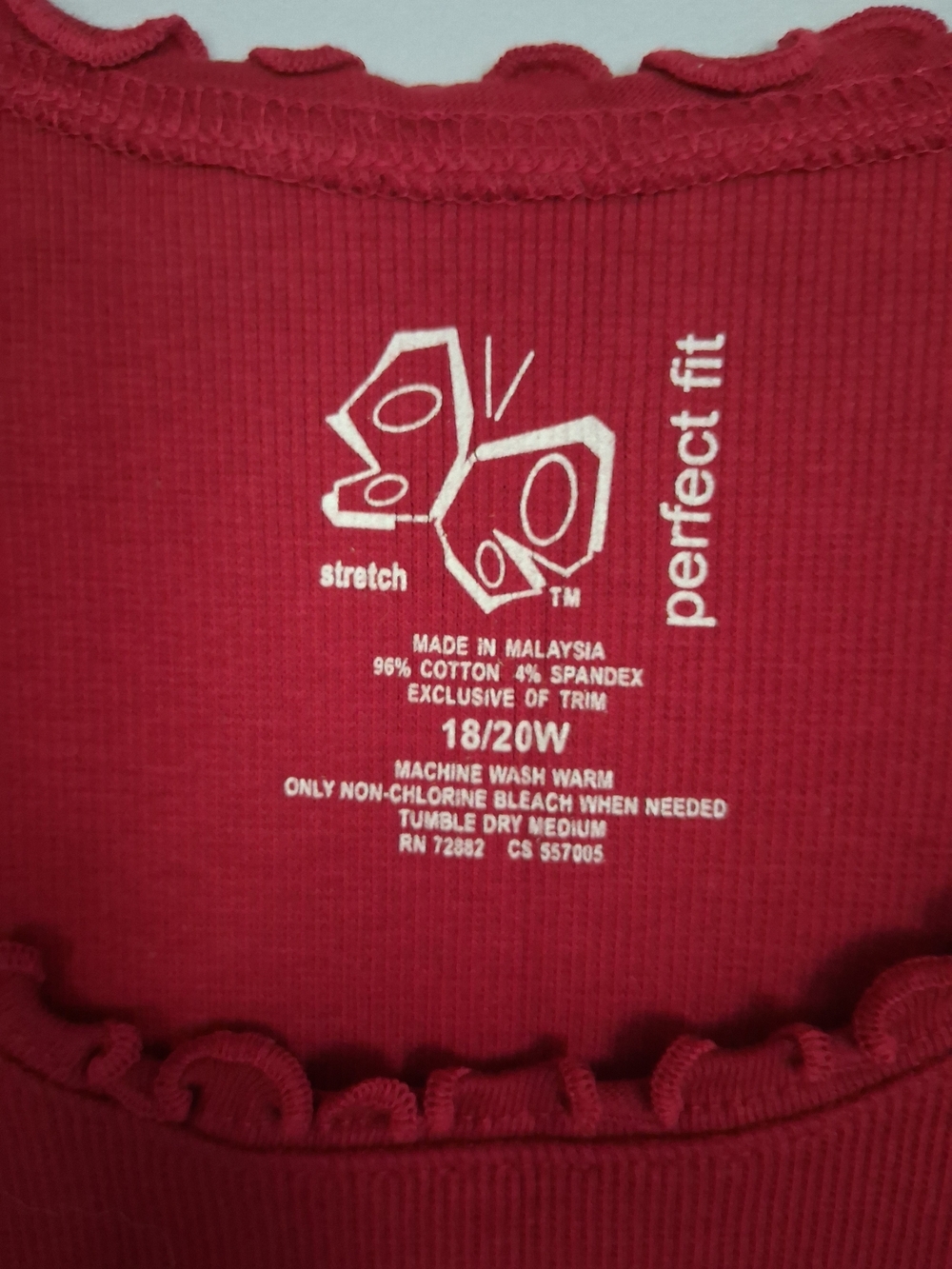 Classic Red Ruffle Trim Tank Top - Picture 3 of 5